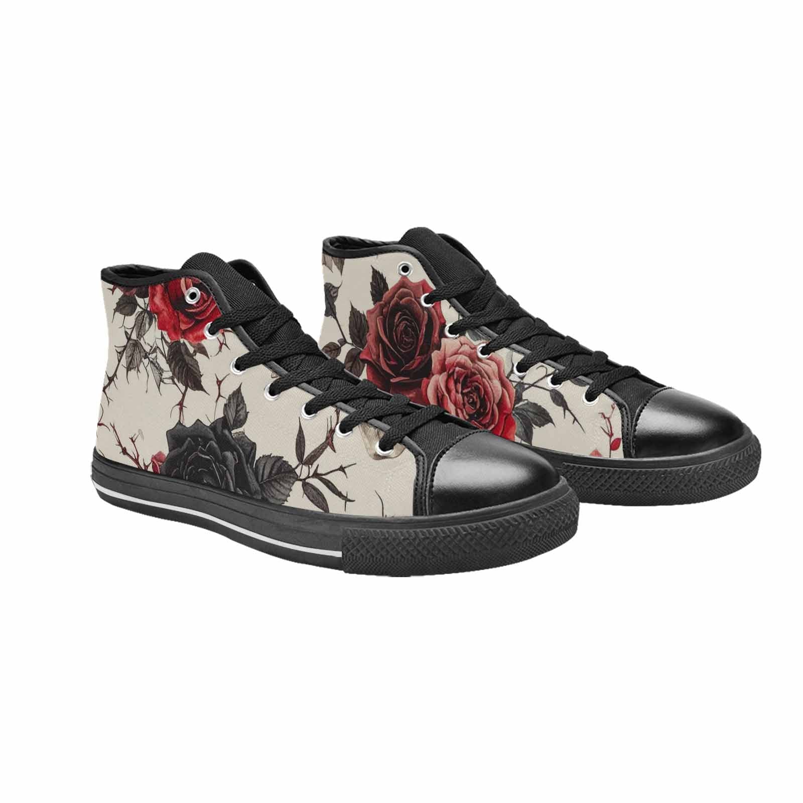 MEN'S Skulls - Roses High Top Canvas Surreal Custom Shoes