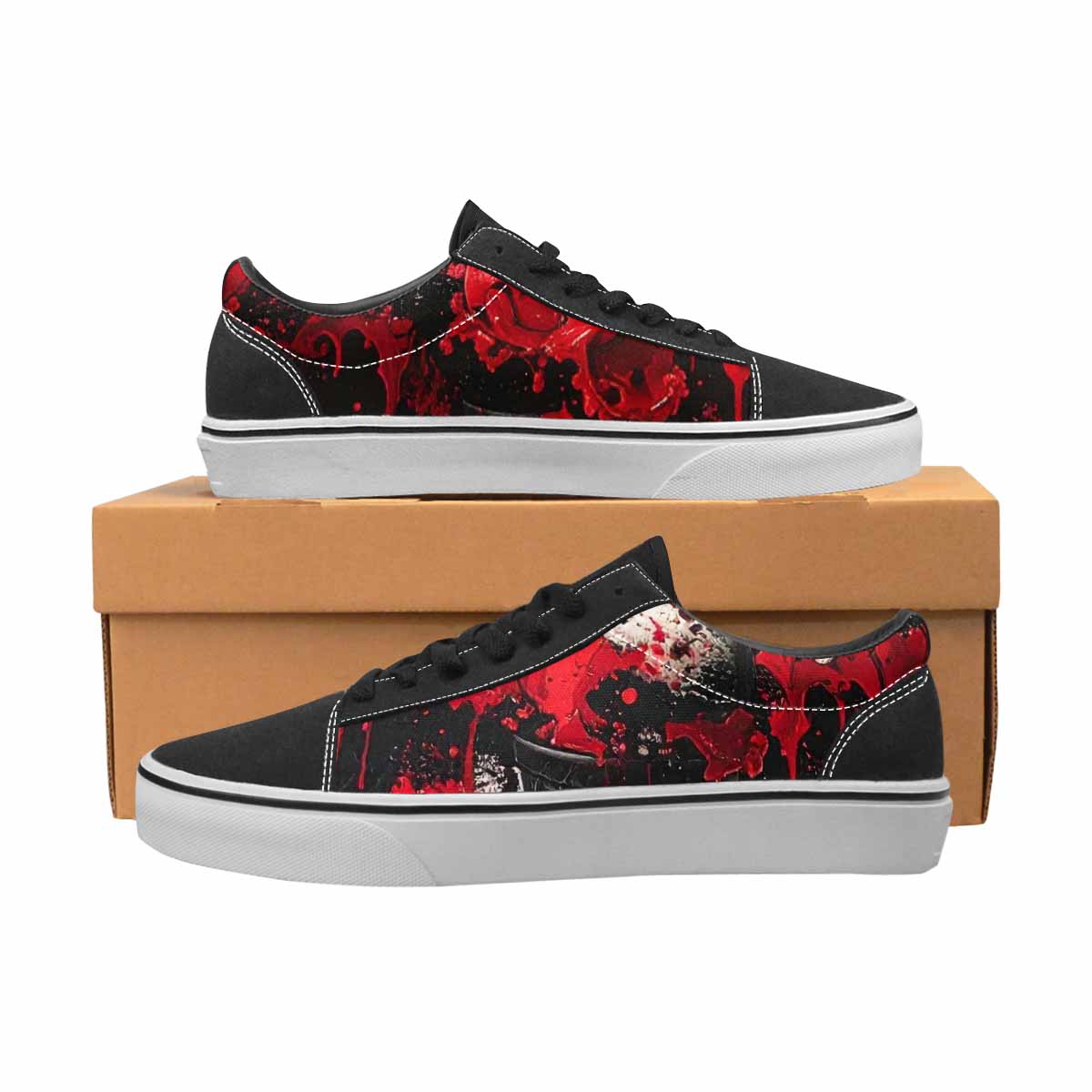 WOMEN'S Ice Cream Motif Lace-Up Canvas Vivid Custom Sneakers