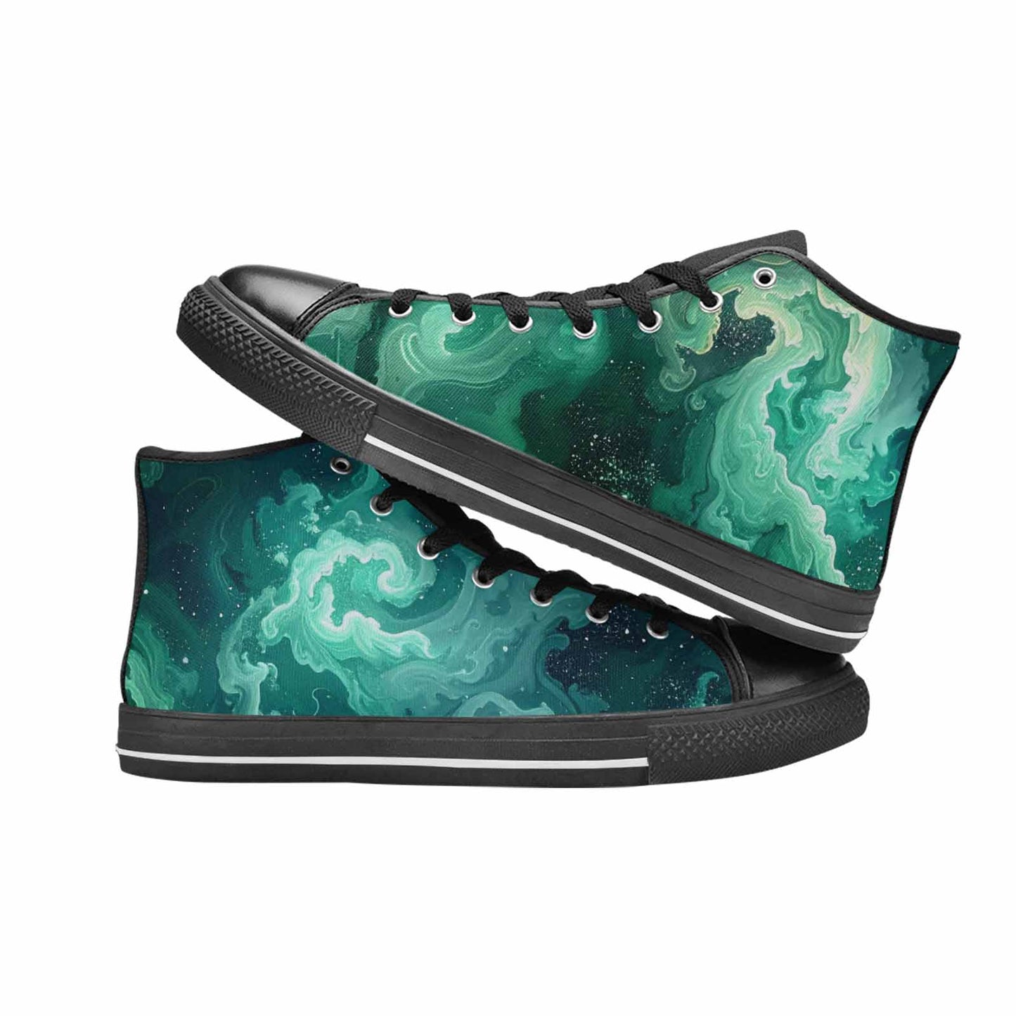 MEN'S Galaxy Art - High Top Canvas Neon Fantasy Sneakers