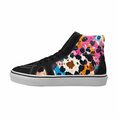 WOMEN'S Cow Animal Print High Top Canvas Dreamcore Custom Sneakers