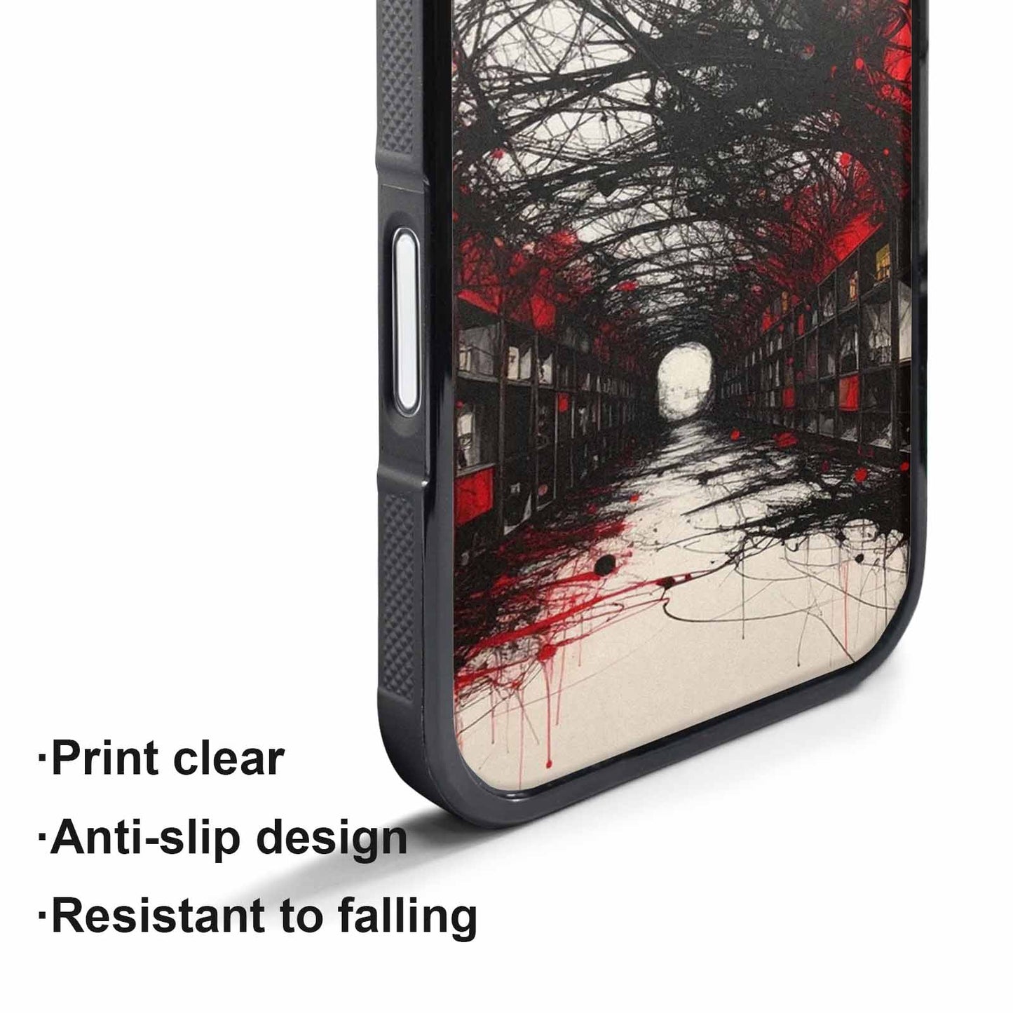 iPhone 17 Pro Max Case — Black &amp; Red Ink Galaxy Space, Unique Phone Case Design