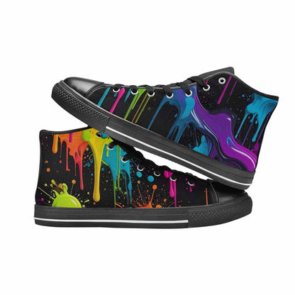 MEN'S Paint Splatter High Top Canvas Grunge Shoes
