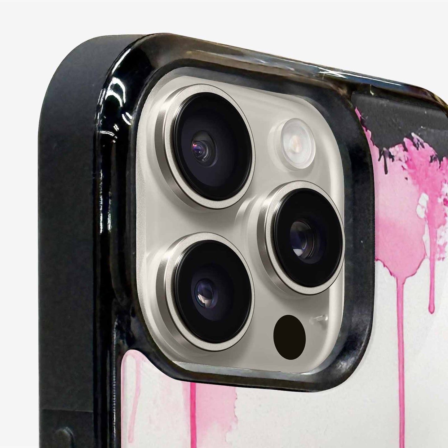 iPhone 16 Pro Case — Sunflower Burst Black Pink Ink Sunflowers, Original Design Phone Case