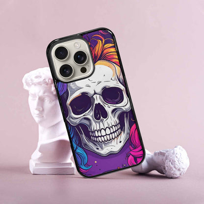 iPhone 16 Pro Case — Pride Flag Skulls Seamless Pattern Vibrant, Custom Made Phone Cover