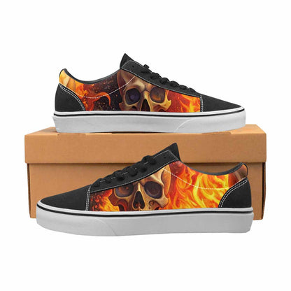 WOMEN'S Skulls - Flaming Canvas Lace-Up Y2K Shoes