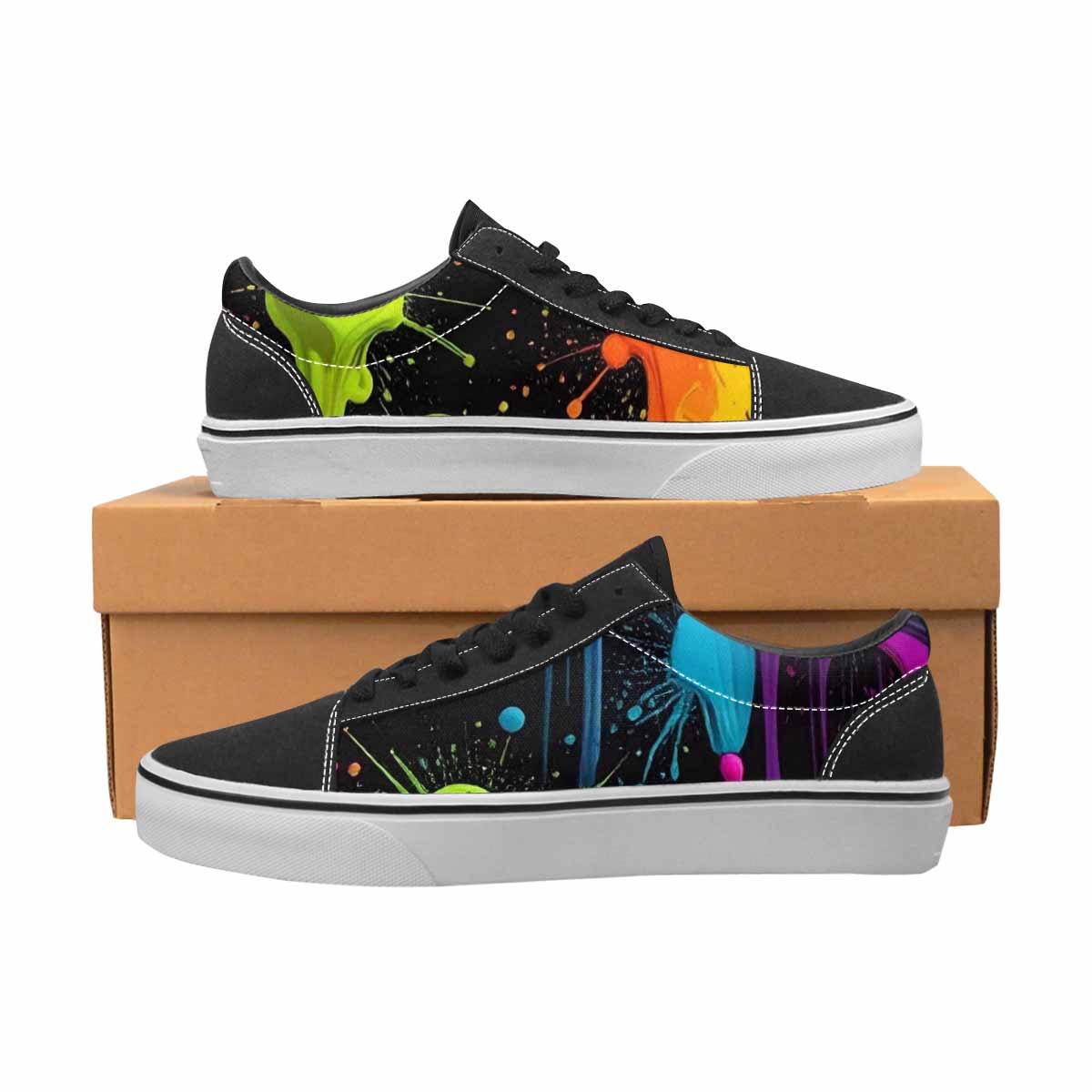 MEN'S Paint Splatter Canvas Lace-Up Neon Fantasy Sneakers