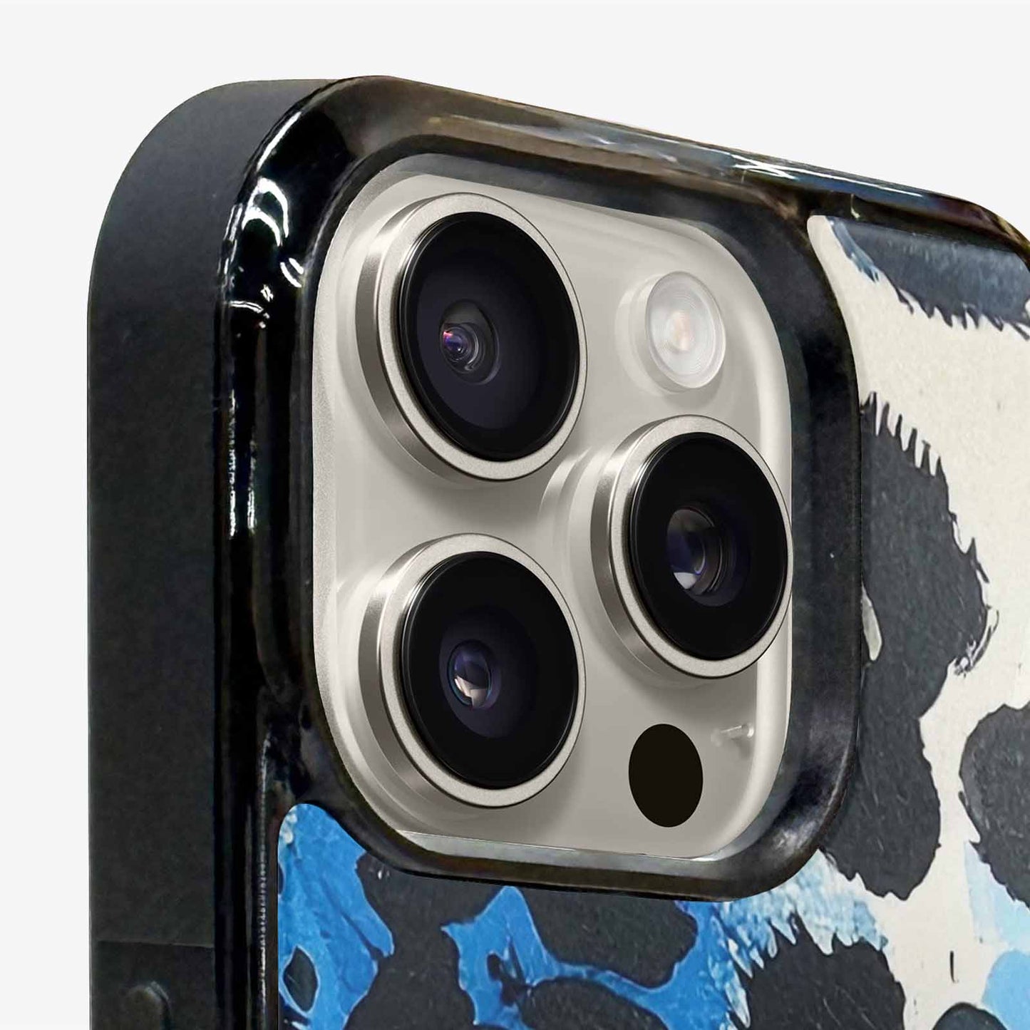 iPhone 16 Pro Max Case — Animal Print Black Blue Ink Animal, Custom Printed Phone Case