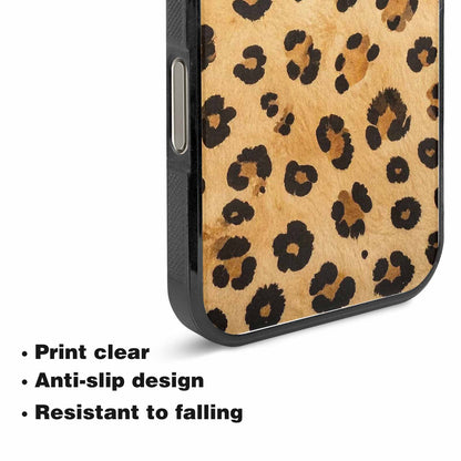 iPhone 15 Pro Max Case — Cheetah Print Sandy Tan Base With, Custom Printed Phone Case
