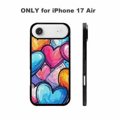 iPhone 17 Air Case — Pastel Summer Heart Shape Original Art, Custom Phone Case