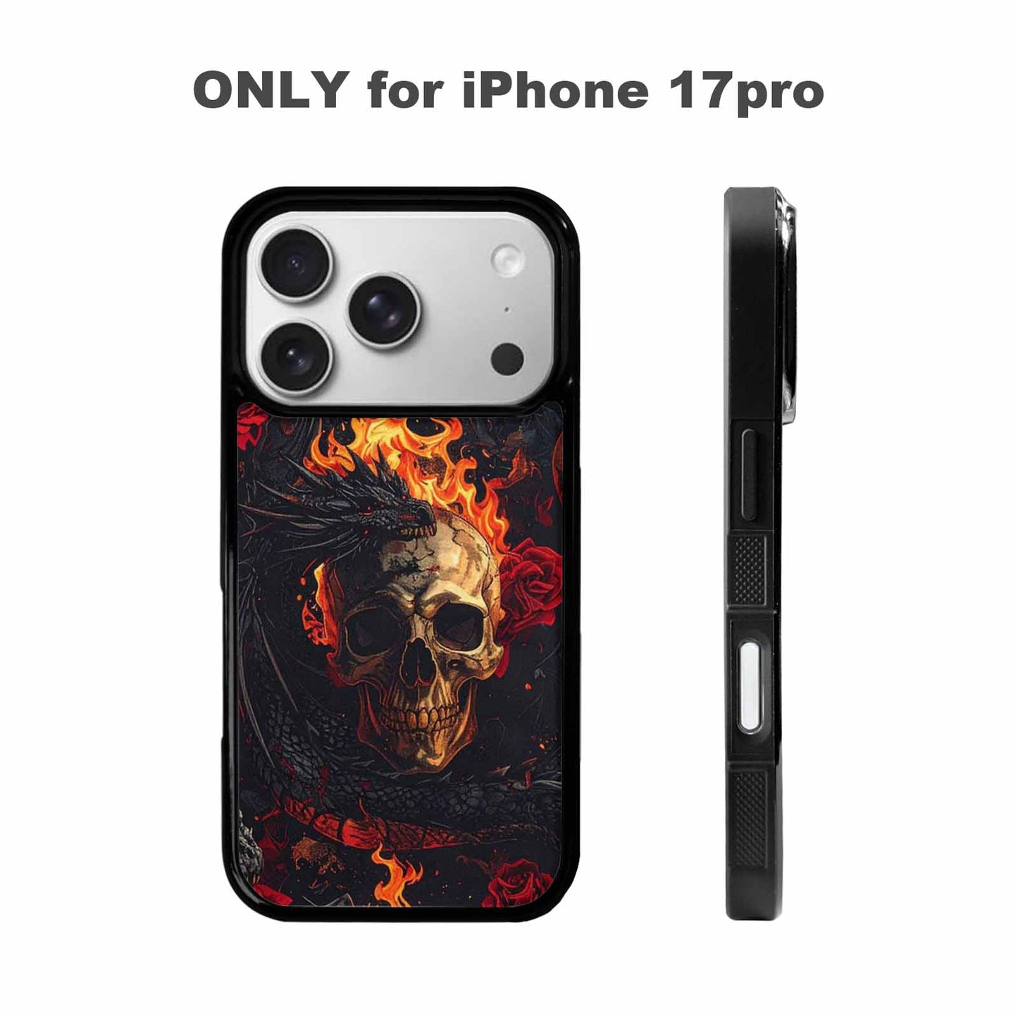 iPhone 17 Pro Case — Skull Dark Art Gothic Print Gothic, Custom Designed Case Cover