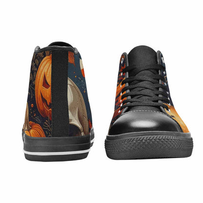 MEN'S Halloween Skulls Pumpkins High Top Canvas Dark Academia Shoes