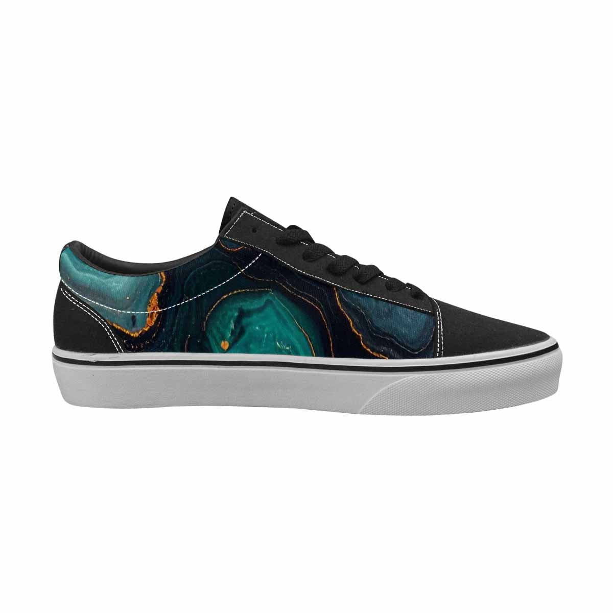 WOMEN'S Marble Dark Canvas Lace-Up Vibrant Chaos Custom Shoes