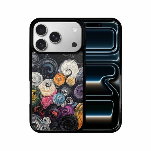 iPhone 17 Pro Case — Tie Dye Swirls Black White Tie, Custom Designed Case Cover