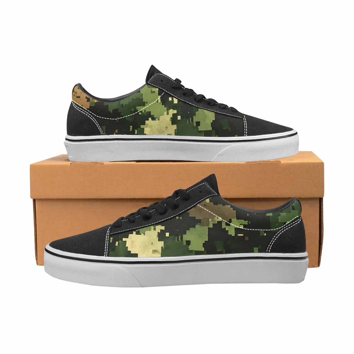 MEN'S Military Camouflage Blotch Canvas Lace-Up Wallpaper Art Shoes