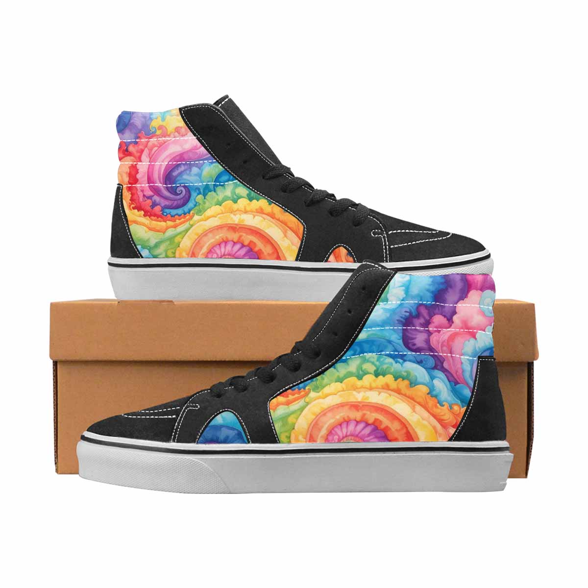 WOMEN'S Tie Dye High Top Canvas Graphic Print Y2K Custom Sneakers