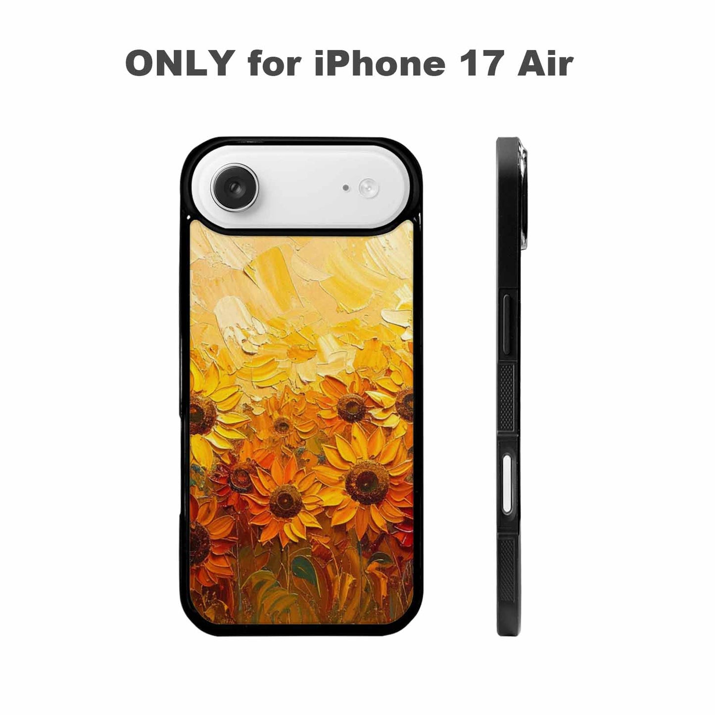 iPhone 17 Air Case — Impressionist Sunflower Brushstroke Pattern Hundreds Floral, Custom Art Phone Cover