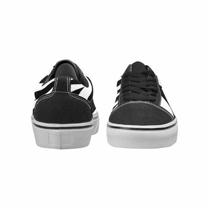 WOMEN'S Zebra Print Black White Canvas Lace-Up Wallpaper Art Custom Shoes