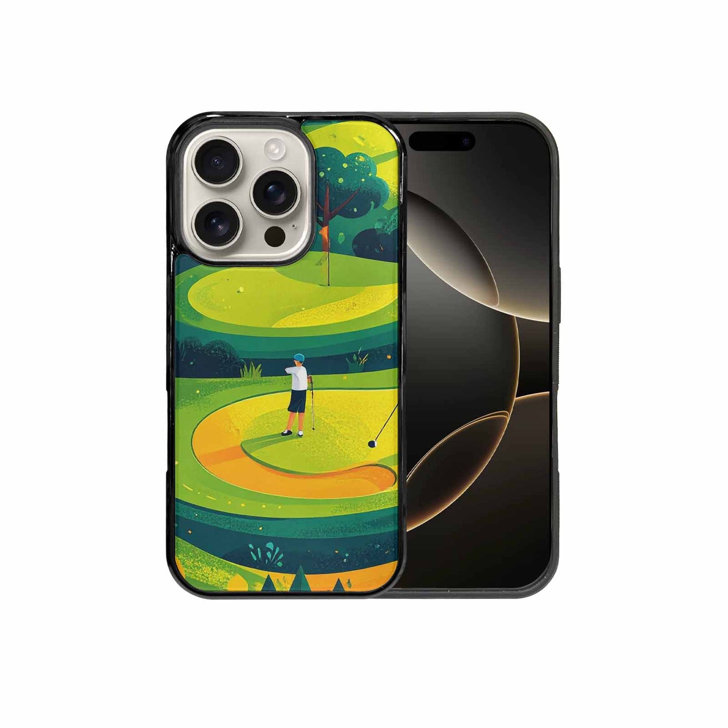 iPhone 16 Pro Case — Golf Cartoon Art Pattern, Custom Phone Case