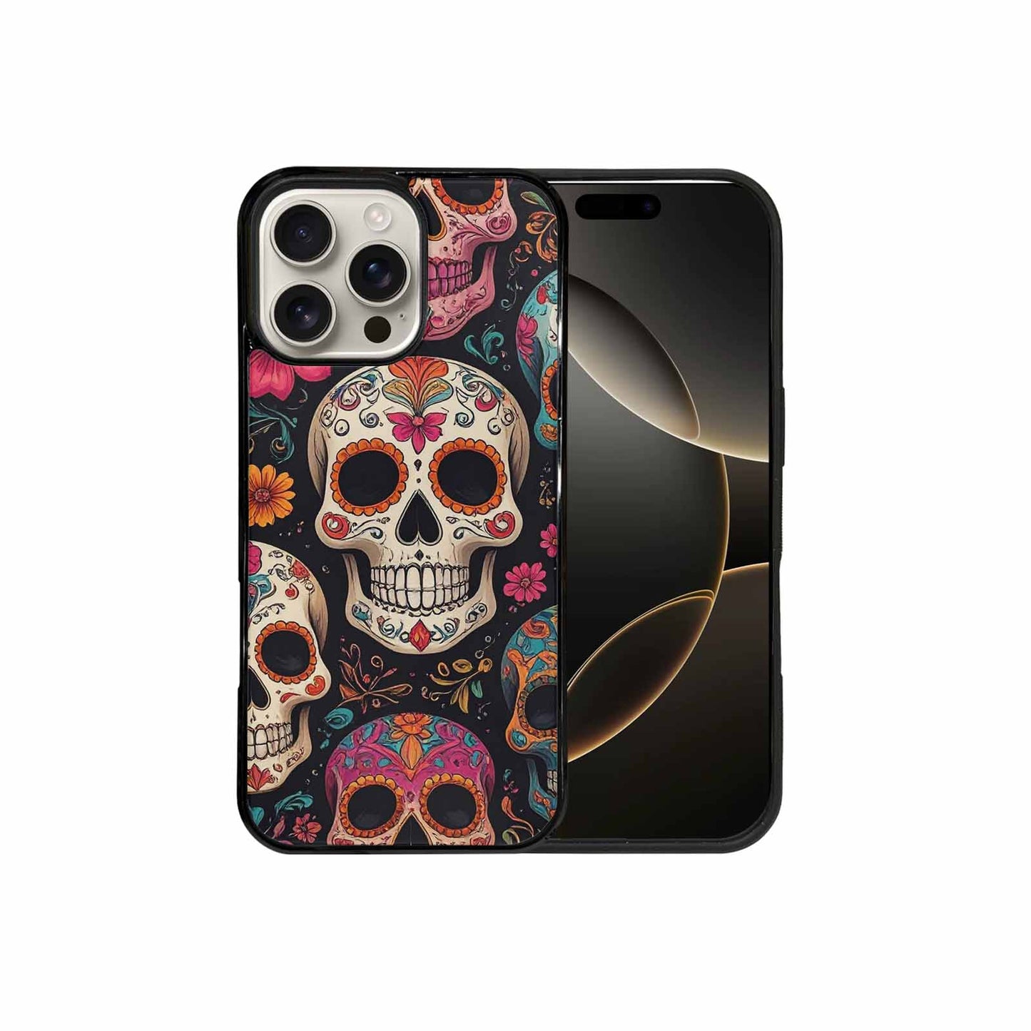 iPhone 16 Pro Max Case — Smaller Skulls Overlapping Seamless Pattern Of, Custom Phone Case