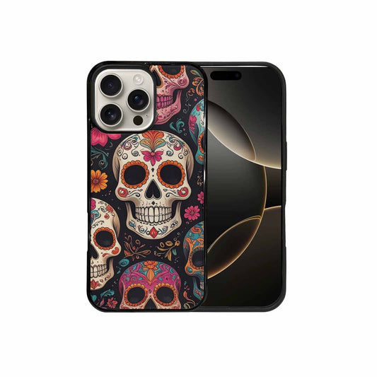 iPhone 16 Pro Max Case — Smaller Skulls Overlapping Seamless Pattern Of, Custom Phone Case