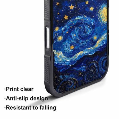 iPhone 17 Pro Case — Swirling Deep Blue Night Sky Galaxy, Custom Art Phone Cover