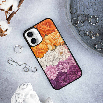 iPhone 16 Plus Case — Lesbian Flag Color Theme Small Rainbow, Custom Printed Phone Case