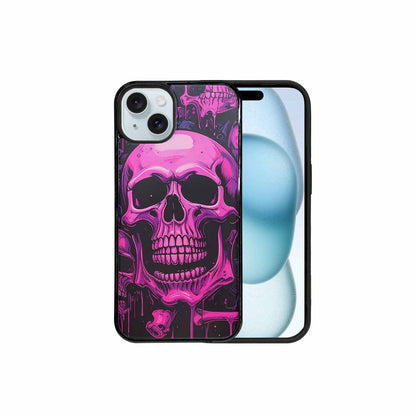 iPhone 15 Plus Case — Pink Purple Skeletons Neon Drip Melting, Custom Art Phone Cover