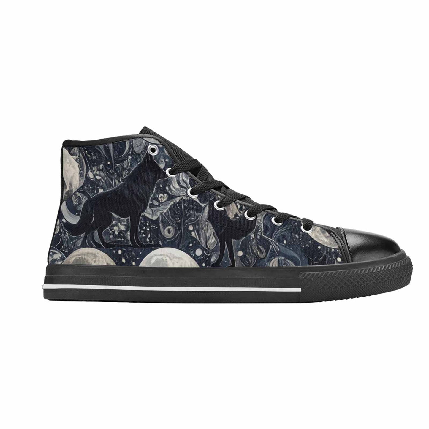 WOMEN'S Wolves Everywhere Collage High Top Canvas Wallpaper Art Custom Shoes
