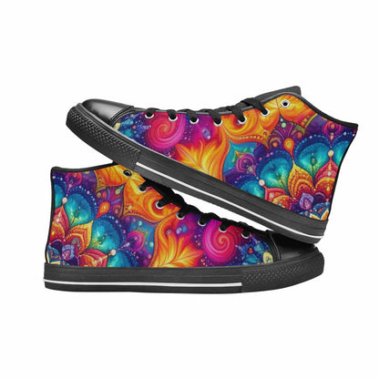 WOMEN'S Tie Dye Mandala High Top Canvas Y2K Custom Sneakers