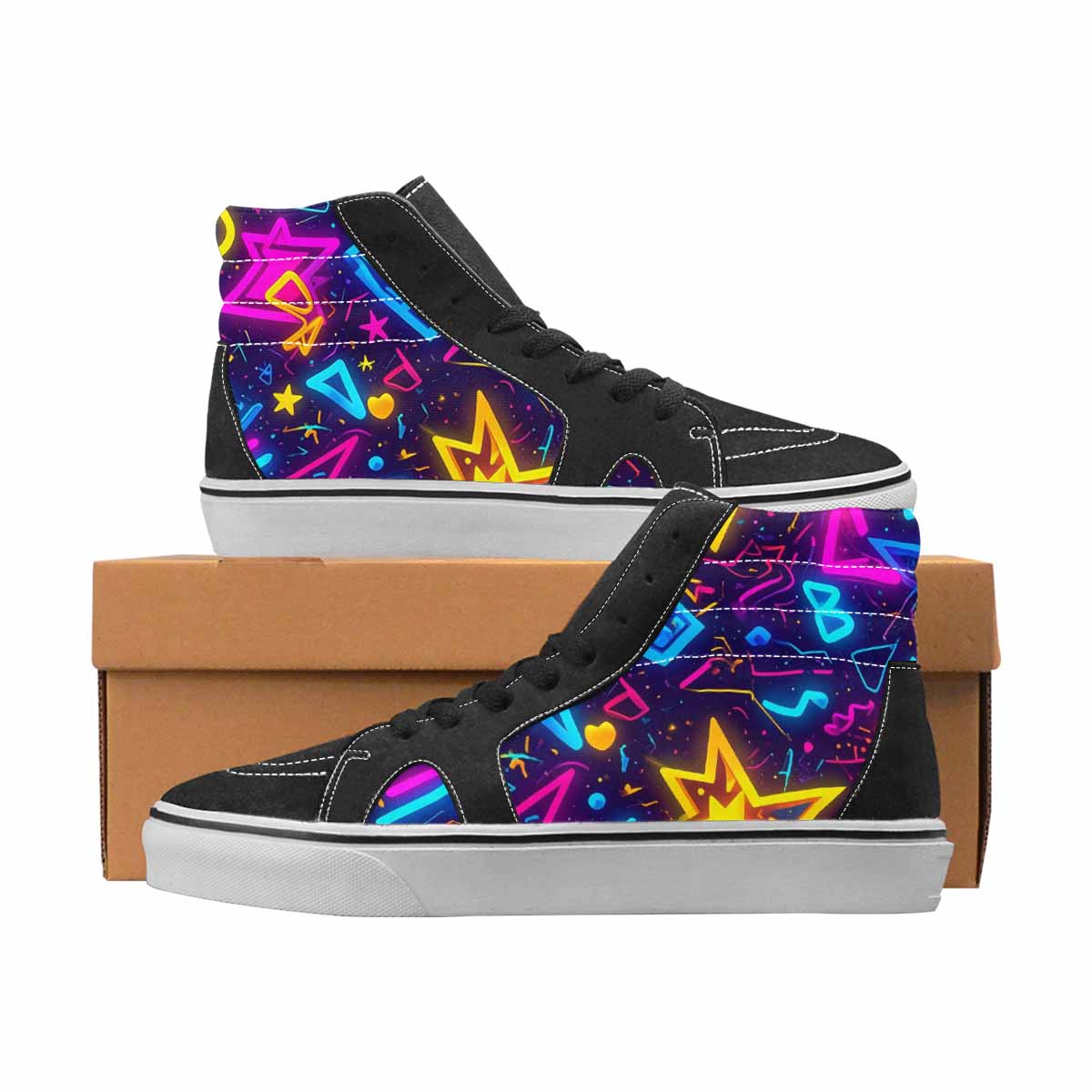 WOMEN'S 80S Retro High Top Canvas Personalized Cottagecore Custom Art Shoes