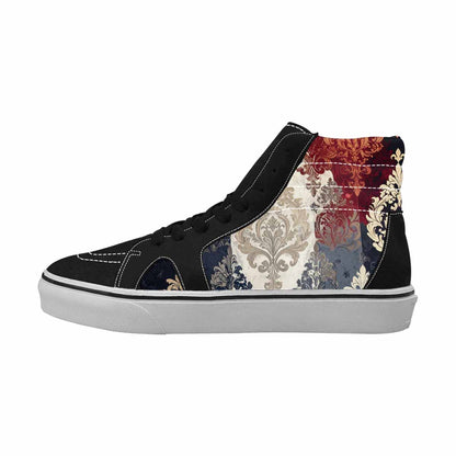 WOMEN'S Damask Ornamental Wallpaper High Top Canvas Surreal Custom Sneakers