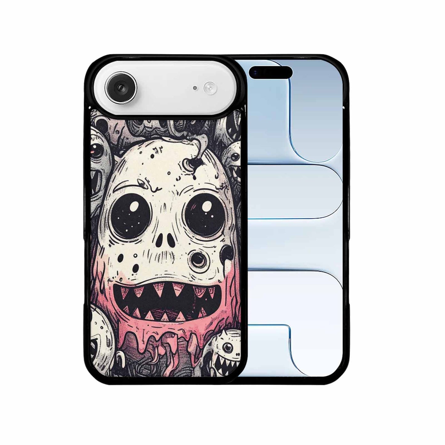 iPhone 17 Air Case — Black Ink Linework Creature Pattern Original, Unique Phone Case Design