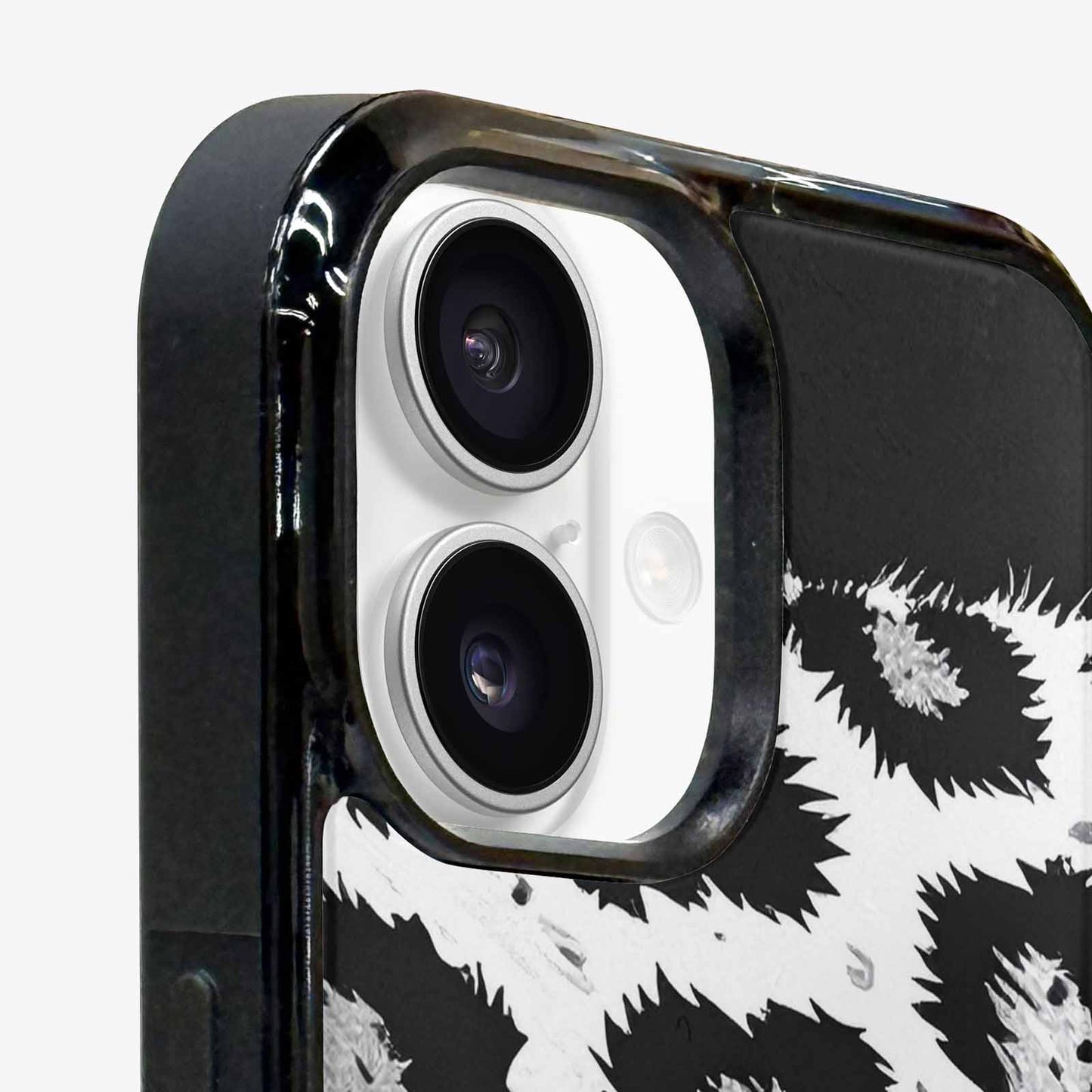 iPhone 16 Case — Leopard Print Black And White Style, Custom Art Phone Cover