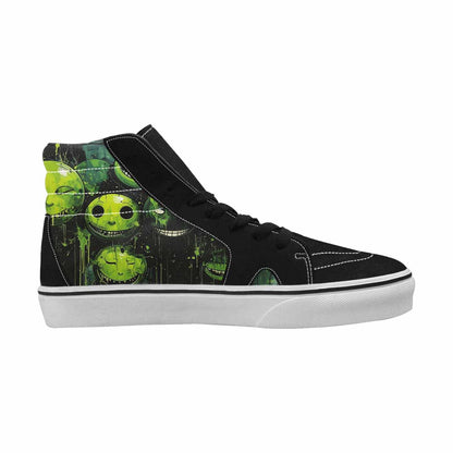 MEN'S Melting Moon Smiley High Top Canvas Grunge Custom Shoes