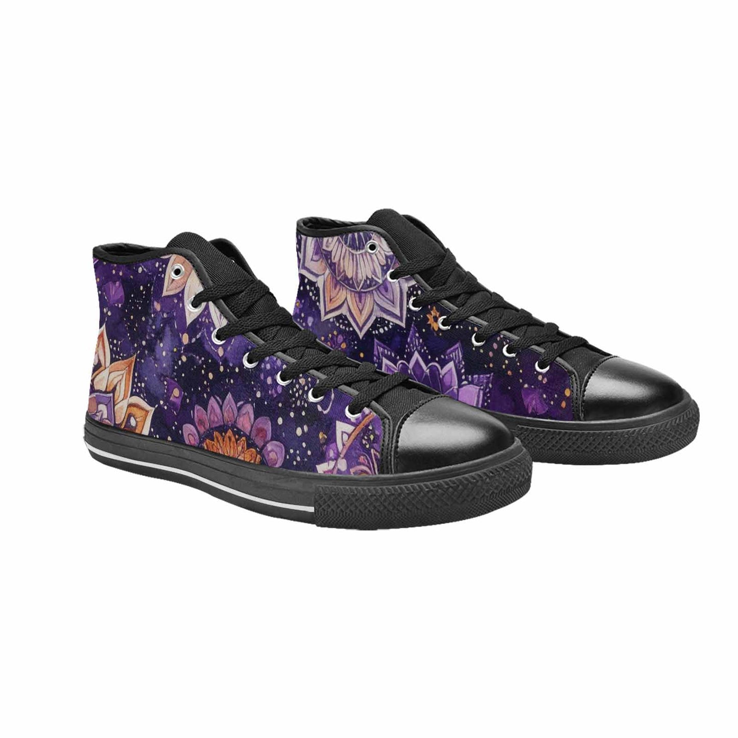 MEN'S Mandala High Top Canvas Vibrant Chaos Sneakers