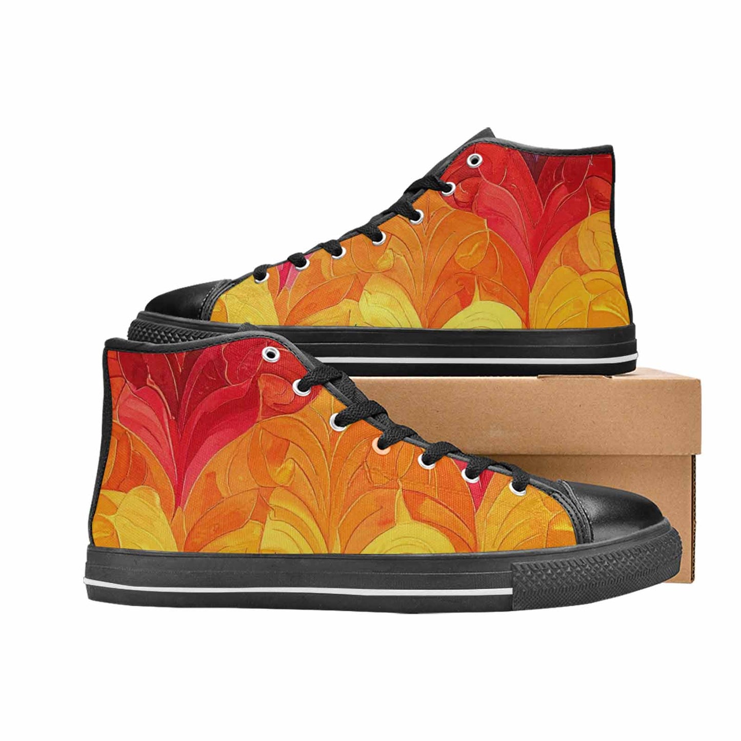 MEN'S Rainbow Pride Flag High Top Canvas Vivid Shoes