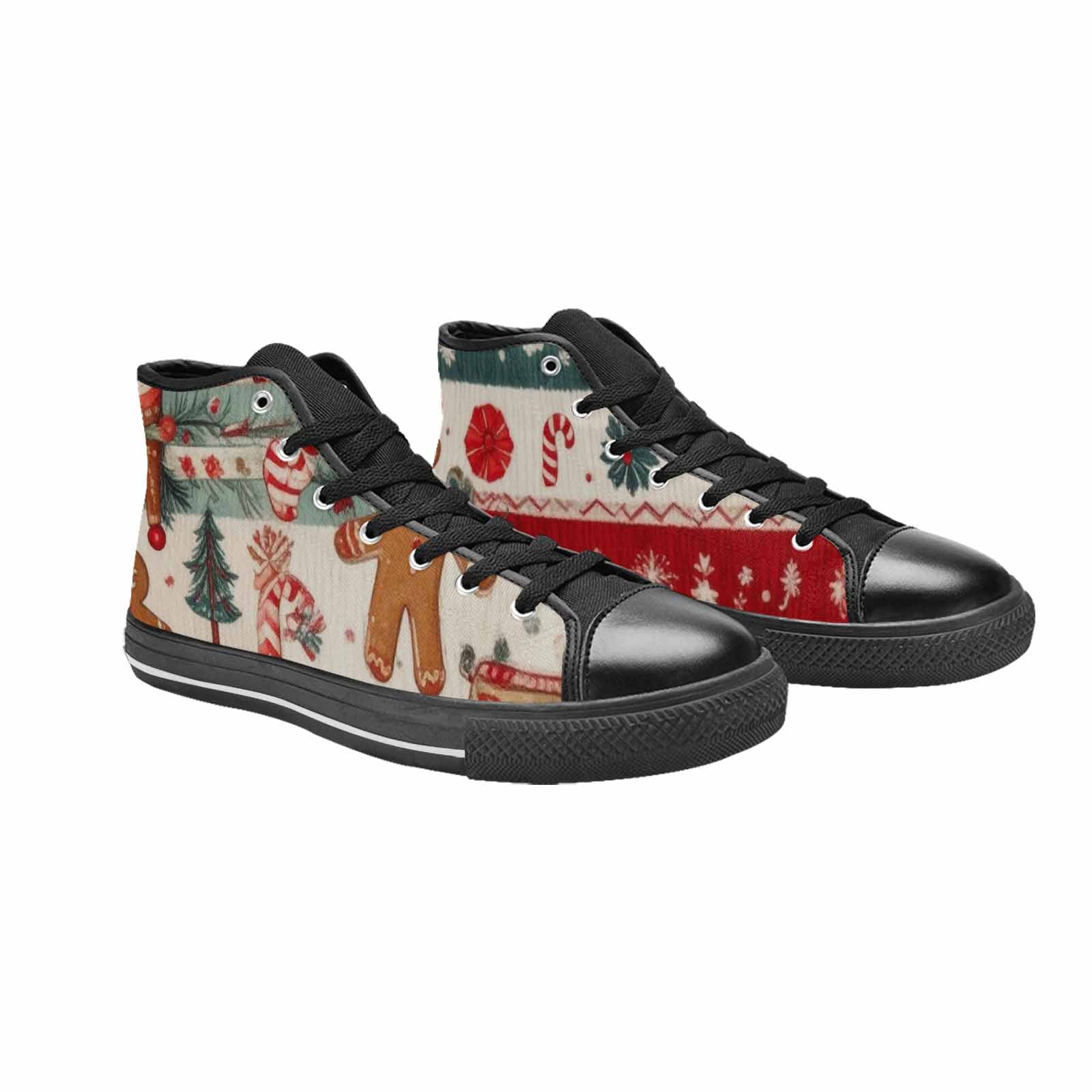MEN'S Christmas Holly Snowflake High Top Canvas Aesthetic Custom Shoes