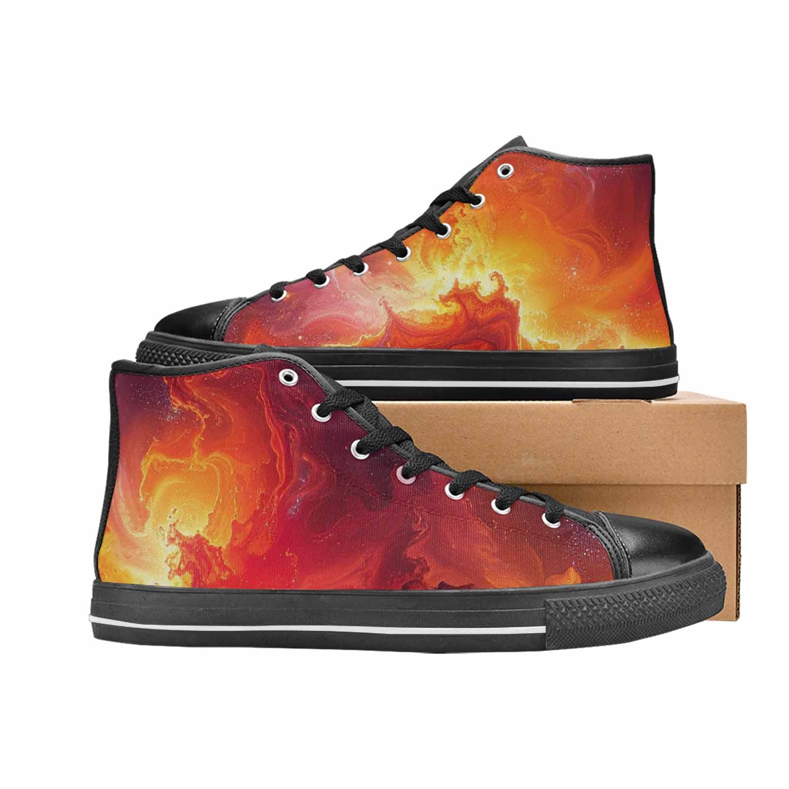 WOMEN'S Galaxy Art - High Top Canvas Cottagecore Shoes