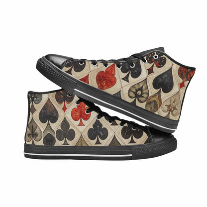 WOMEN'S Playing Card Suit High Top Canvas Y2K Custom Sneakers