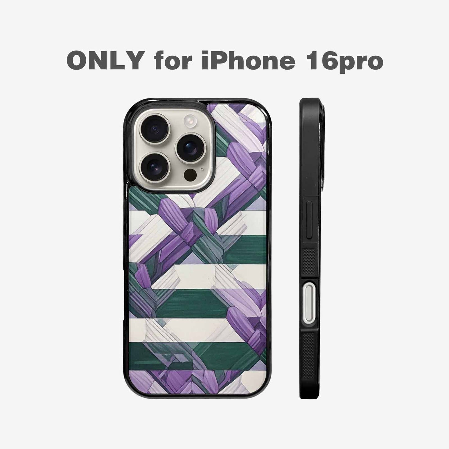 iPhone 16 Pro Case — Genderqueer Flag Color Theme Small Rainbow, Custom Printed Phone Case