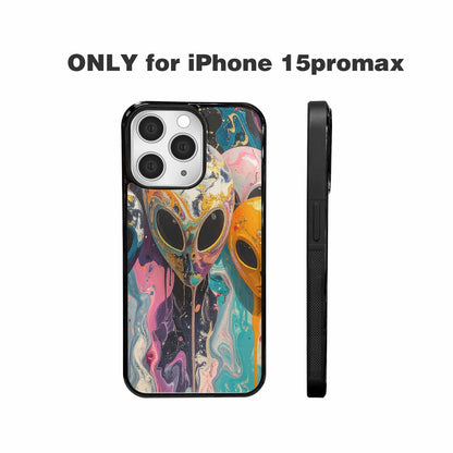 iPhone 15 Pro Max Case — Aliens Marblealiens Pattern Dng Personalized Phone, Unique Phone Case Design