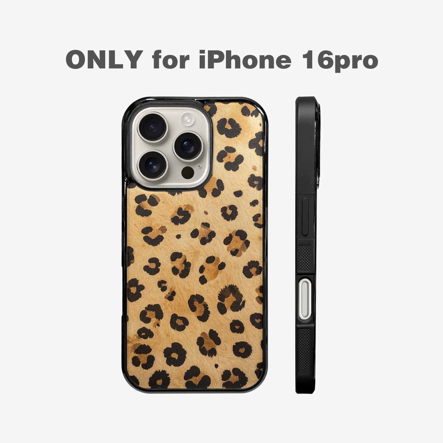 iPhone 16 Pro Case — Cheetah Print Sandy Tan Base With, Unique Phone Case Design