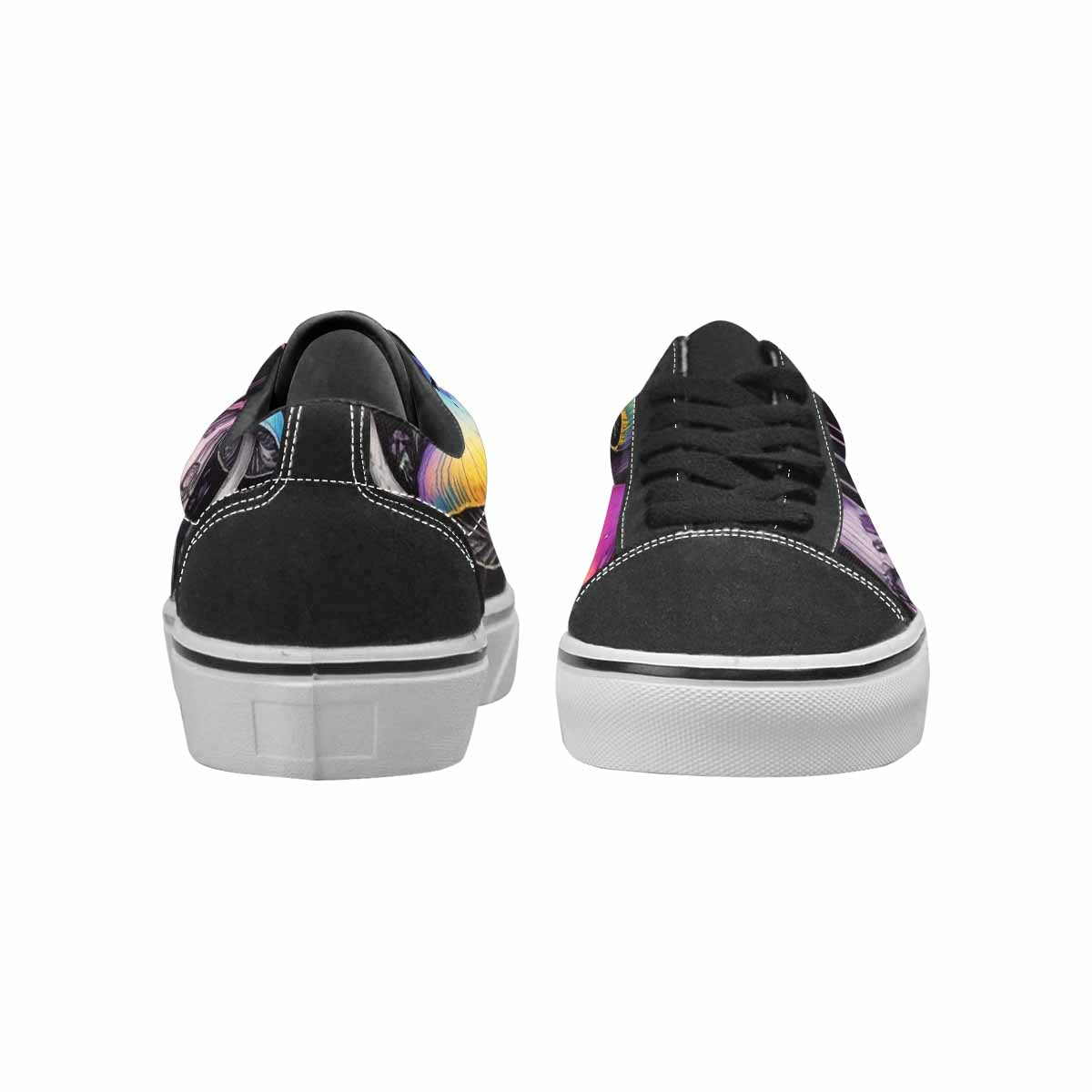 WOMEN'S Rainbow Drip Mushrooms Lace-Up Canvas Aesthetic Custom Shoes