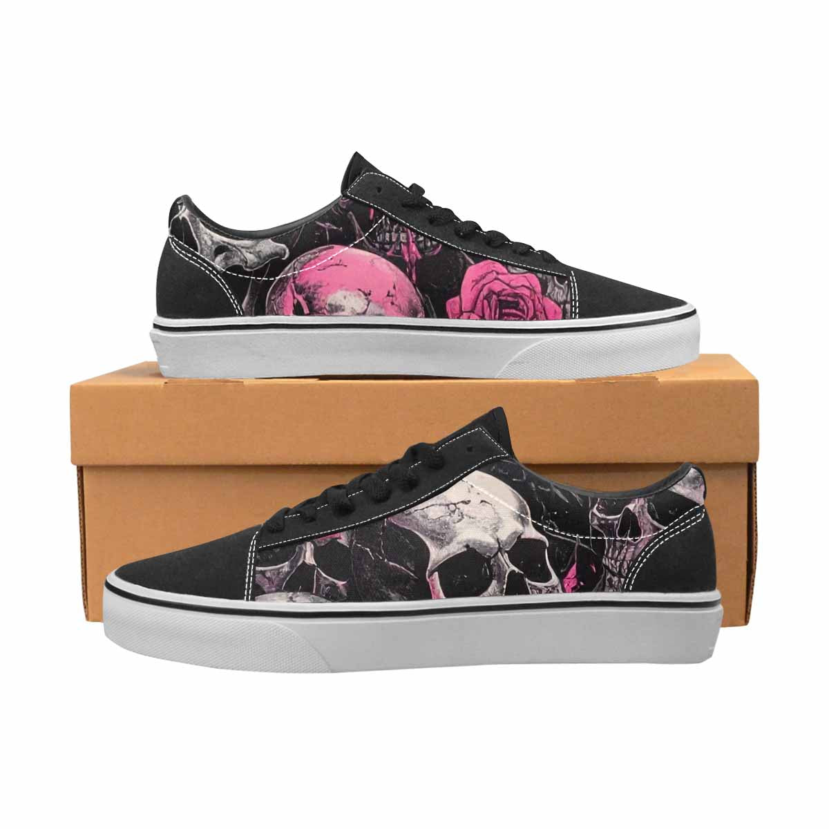 WOMEN'S Skull Roses Lace-Up Canvas Cottagecore Sneakers