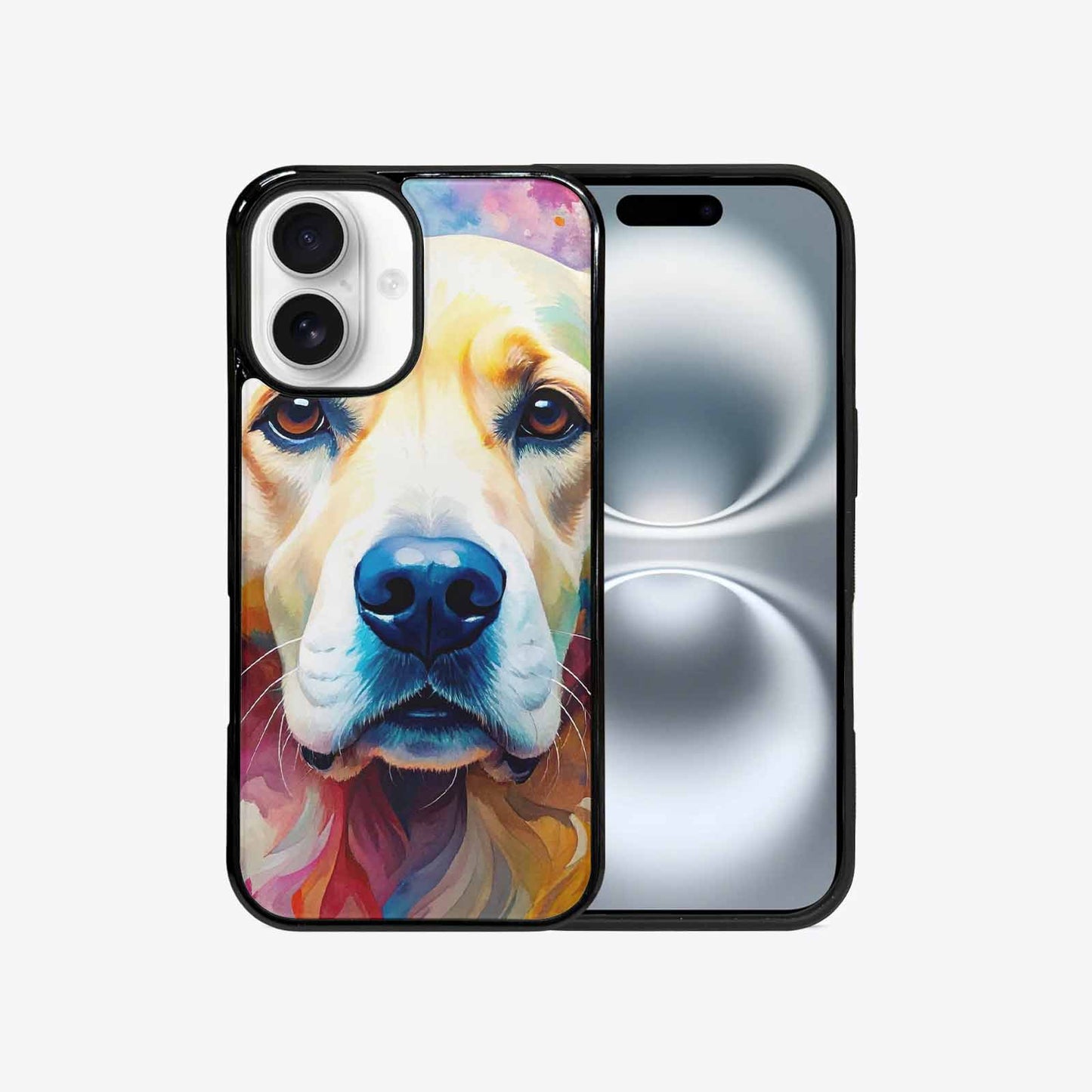 iPhone 16 Case — Golden Retriever Watercolor Art Pattern Personalized, Custom Print Case Cover