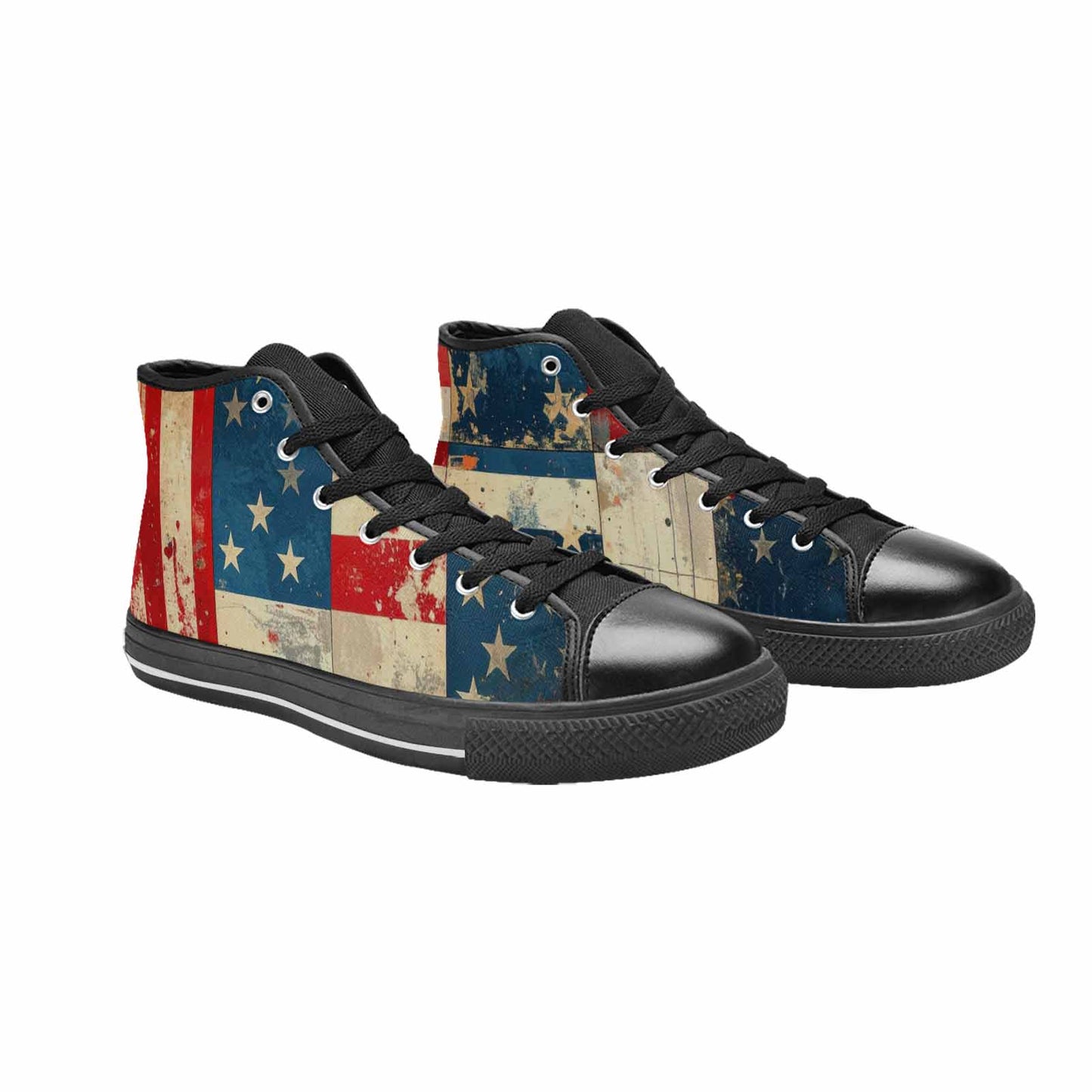 MEN'S American Flag Stars High Top Canvas Y2K Custom Shoes