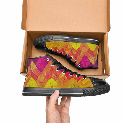 MEN'S Pansexual Flag Color High Top Canvas Vibrant Chaos Sneakers