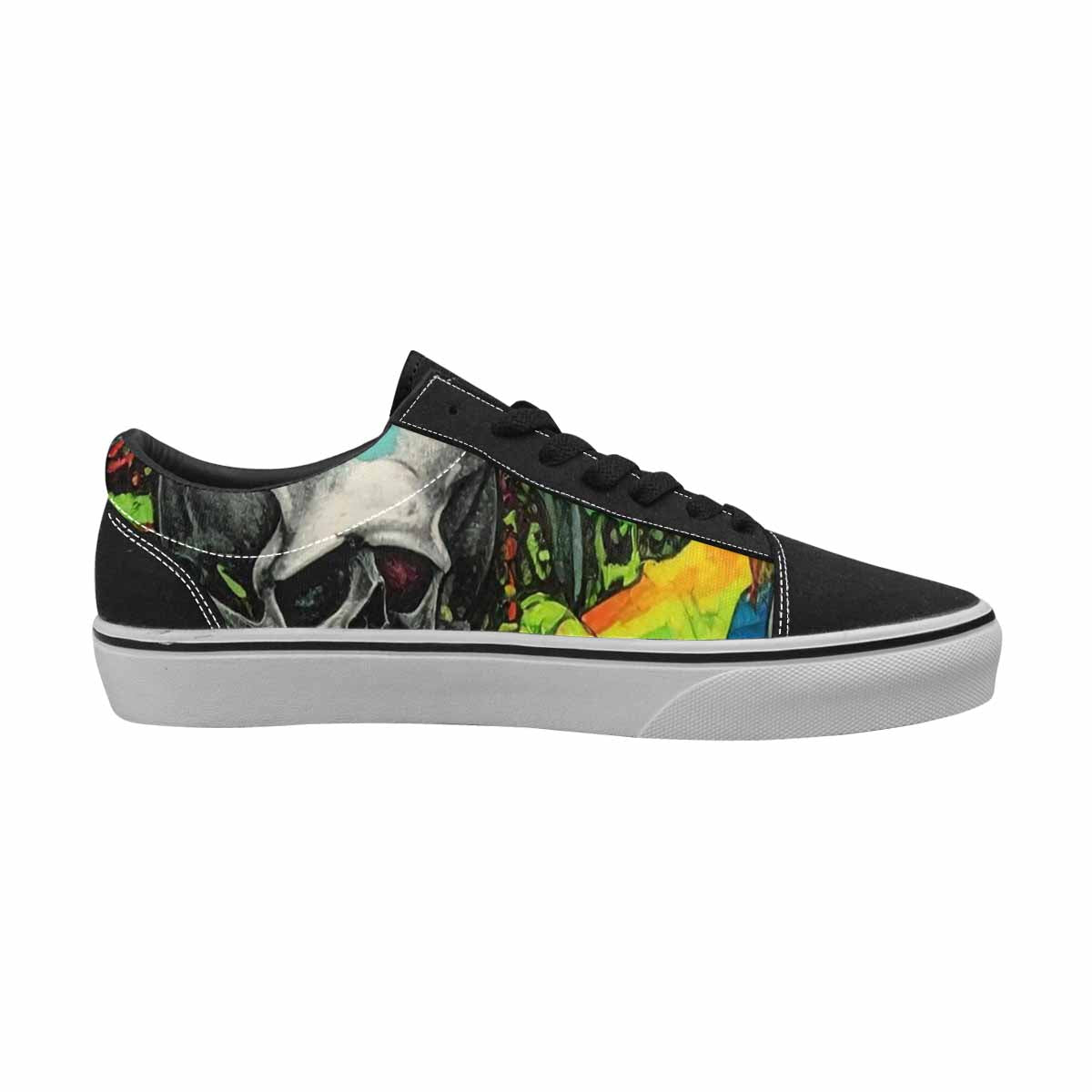 WOMEN'S Rainbow From Skull S Lace-Up Canvas Neon Fantasy Shoes