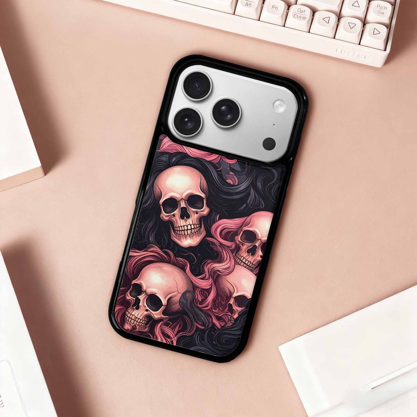 iPhone 17 Pro Case — Skull Dark Art Gothic Print Gothic, Custom Printed Phone Case