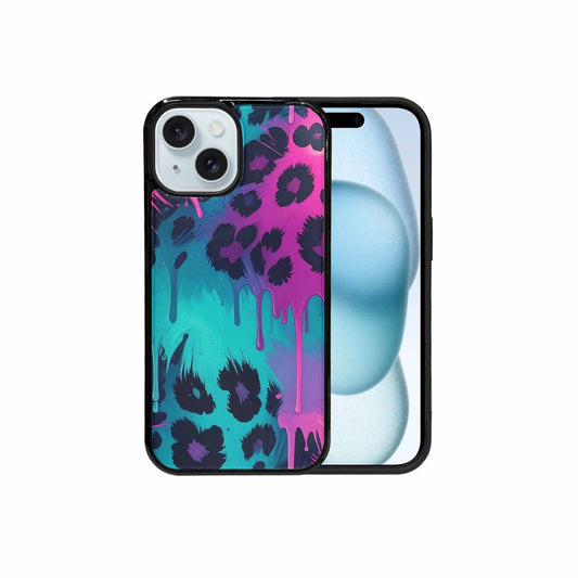 iPhone 15 Case — Leopard Melting Neon, Custom Made Phone Cover